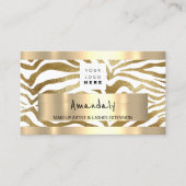 Winkelen QR CODE Logo metallisch goud, wit Visitekaartje (Voorkant)