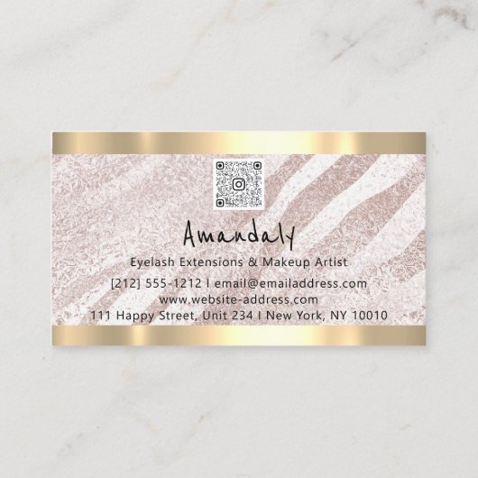 Winkelen QR CODE Logo Mettalollightroze Visitekaartje (Achterkant)