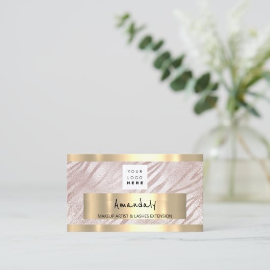 Winkelen QR CODE Logo Mettalollightroze Visitekaartje (Staand voorkant)