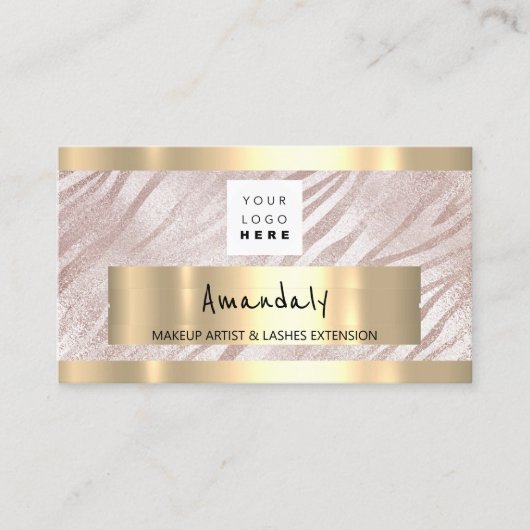 Winkelen QR CODE Logo Mettalollightroze Visitekaartje (Voorkant)