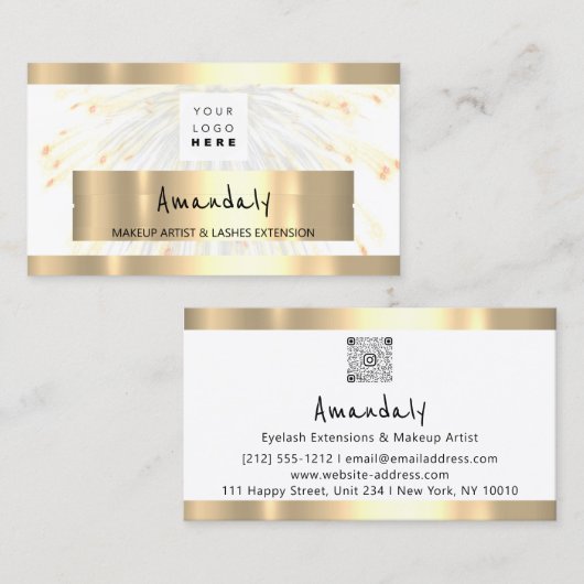 Winkelen QR CODE-Logo zomervuurwerk Visitekaartje (Voorkant / Achterkant)