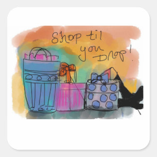 Winkelen tot je Sticker laat vallen