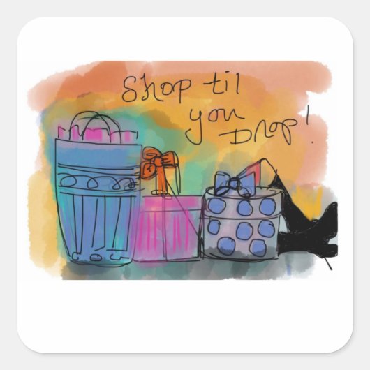 Winkelen tot je Sticker laat vallen (Voorkant)