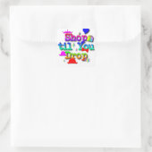 Winkelen tot je valt vierkante sticker (Tas)