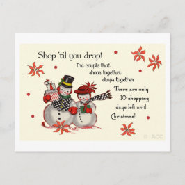 Winkelen tot je wegvalt. briefkaart