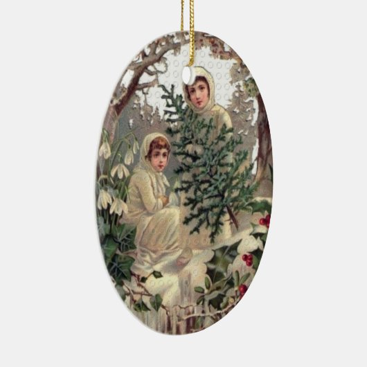 Winkelen van bomen keramisch ornament (Rechts)