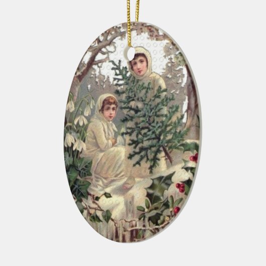 Winkelen van bomen keramisch ornament (Links)