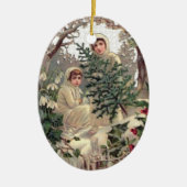 Winkelen van bomen keramisch ornament (Voorkant)