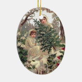 Winkelen van bomen keramisch ornament (Achterkant)