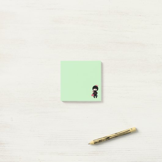 Winkelen van Ninja Girl op groen Post-it® Notes (Op bureau)