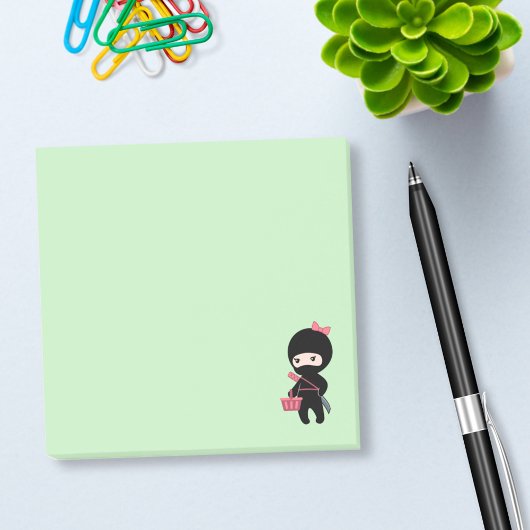 Winkelen van Ninja Girl op groen Post-it® Notes