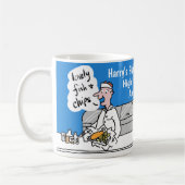 Winkelen van vis en chips koffiemok (Links)