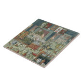 Winkelen voor Chinese goederen, midden 18e eeuw (c Tegeltje (Zijkant)