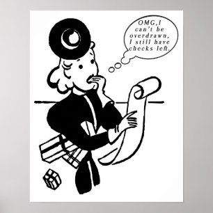 Winkelen voor de kleinste vrouw met een grappige f poster