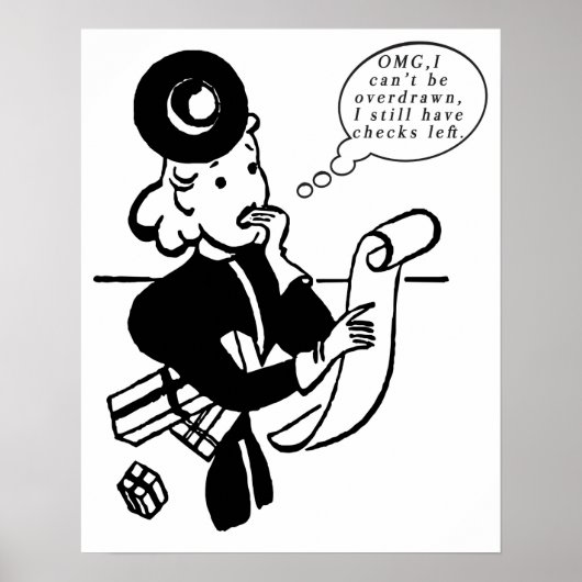 Winkelen voor de kleinste vrouw met een grappige f poster (Voorkant)