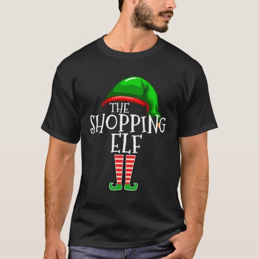 Winkelen voor Elf-groep die kerstcadeautjes uit de T-shirt (Voorkant)