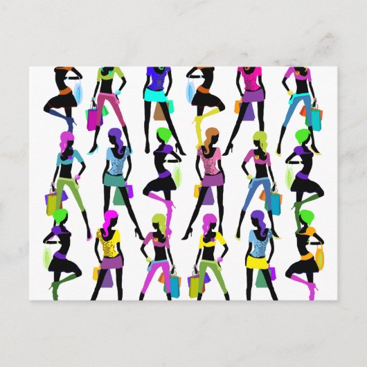 Winkelen voor meisjes briefkaart (Voorkant)