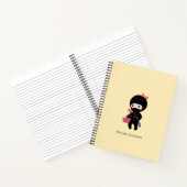 Winkelen voor Ninja Girl - aangepaste naam op geel Notitieboek (Binnen)
