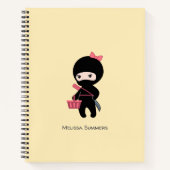 Winkelen voor Ninja Girl - aangepaste naam op geel Notitieboek (Voorkant)