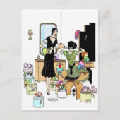 Winkelen voor petten briefkaart (Voorkant)