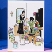 Winkelen voor petten briefkaart