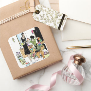 Winkelen voor petten vierkante sticker