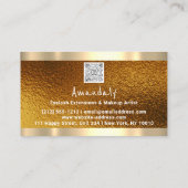 Winkelen voor QR CODE Logo Metallic Gold Visitekaartje (Achterkant)