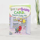 Winkelen voor Verjaardagsmaaltijd. Kaart (Voorkant)