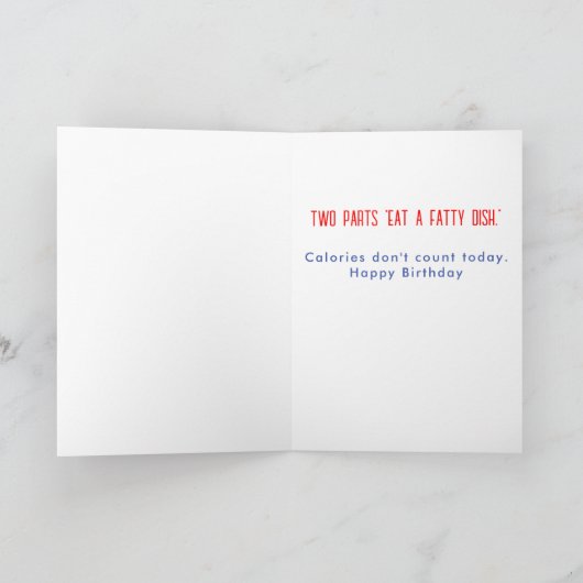 Winkelen voor Verjaardagsmaaltijd. Kaart (Binnen)