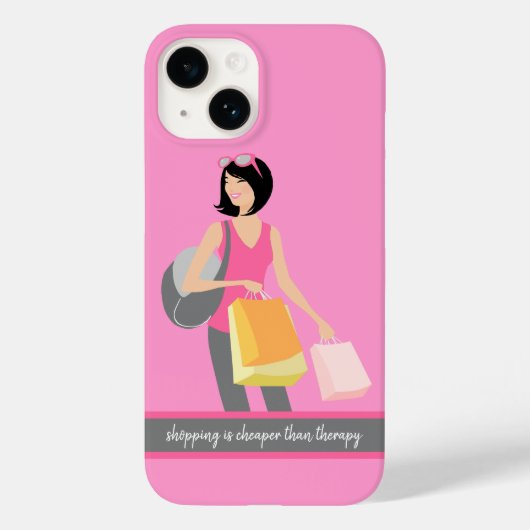 Winkelen vs. Therapie Phone Case (Achterkant)