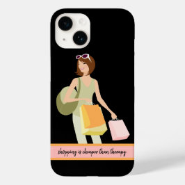 Winkelen vs. Therapie Phonehoesje Case-Mate iPhone 14 Hoesje