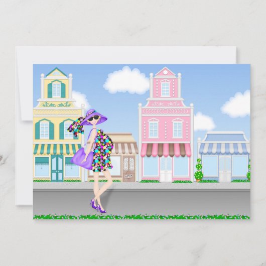 Winkelen Zwanger Mam Baby shower Uitnodiging (Voorkant)