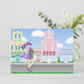 Winkelen Zwanger Mam Baby shower Uitnodiging (Staand voorkant)