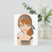 Winkelend Meisje Briefkaart (Staand voorkant)