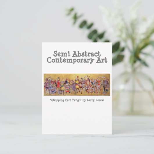 Winkelend winkelwagentje Tango #130109 Briefkaart (Staand voorkant)