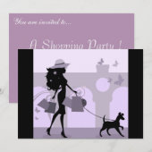 Winkelende de dagtochtpartij van partijmeisjes kaart (Voorkant / Achterkant)