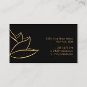Winkelende Gold Lotus Flower Line art Visitekaartje (Achterkant)