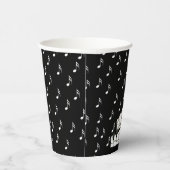 Winkelende Happy White kat loopt op Piano Notes Papieren Bekers (Rechts)