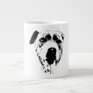 Winkelende Pitbull Mix, Close-up inkt Glimlach Grote Koffiekop
