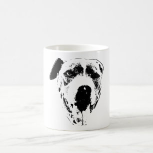 Winkelende Pitbull Mix, Close-up inkt Glimlach Koffiemok