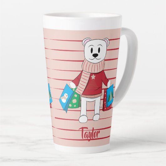 Winkelende polaire Beer-feestdag latte Mok (Rechterhoek)