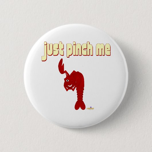 Winkelende rode kreeft knijp me gewoon ronde button 5,7 cm (Voorkant)