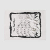 Winkelende Witte Kat Dansen op Piano Zwart Lijst Tissuepapier (Voorkant)