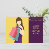 Winkelfeestje meiden dag uit feestje kaart (Staand voorkant)