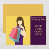 Winkelfeestje meiden dag uit feestje kaart (Voorkant / Achterkant)