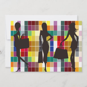 Winkelfeestje meiden uitstapje feest kaart