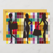 Winkelfeestje meisjes uitstapje feestje kaart (Voorkant / Achterkant)