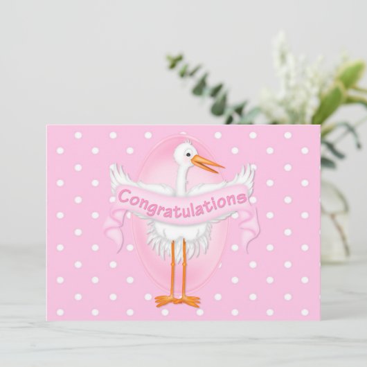 Winkelfelicitaties Baby shower uitnodiging (Staand voorkant)