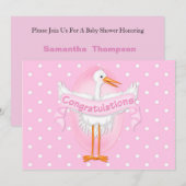 Winkelfelicitaties Baby shower uitnodiging (Voorkant / Achterkant)