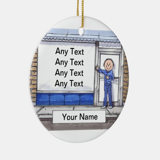 Winkelfront - Mannelijk Keramisch Ornament (Rechts)